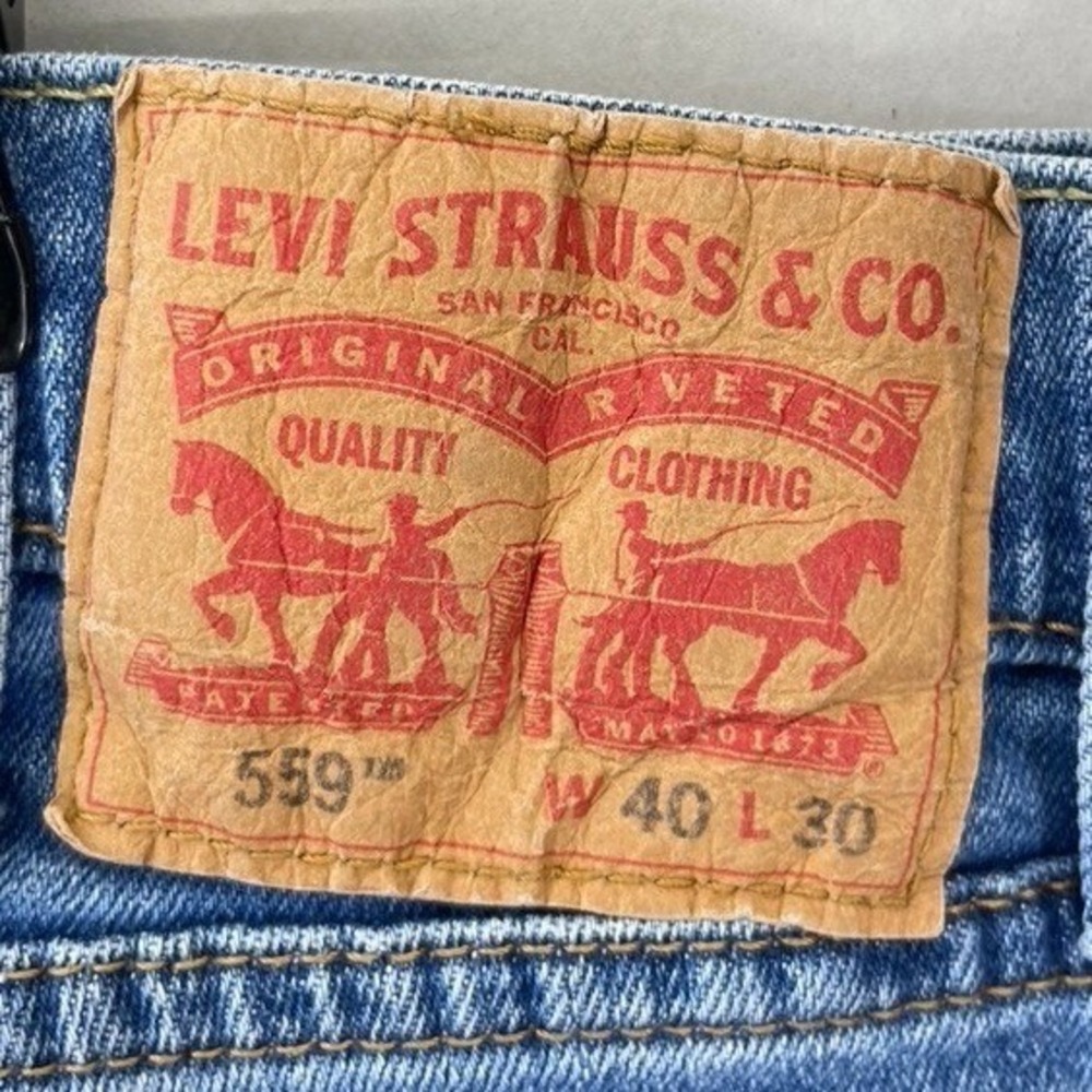Levi's 559 Jeans Men's 40x30 Blue Relaxed Straight Denim Casual High Rise - Picture 6 of 8